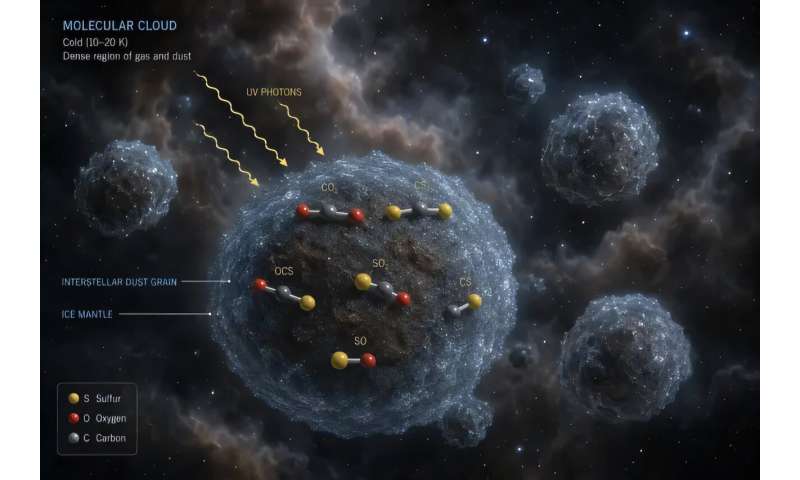Astrochemical model digs into the universe's missing sulfur