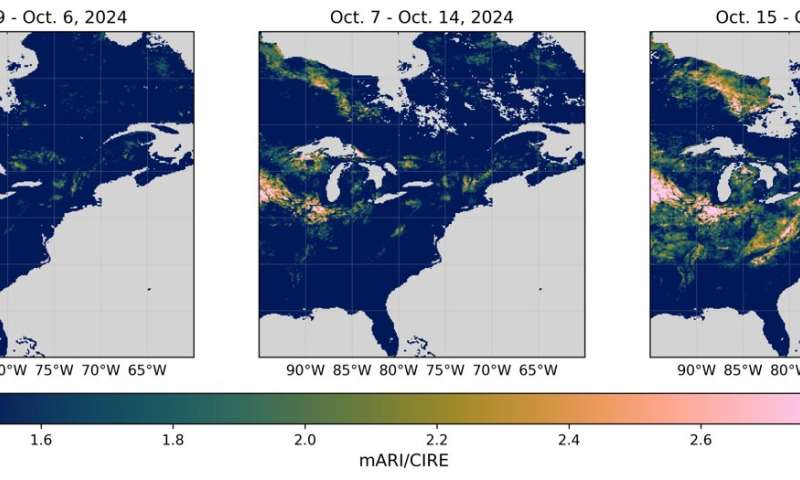 PACE satellite tracks fall colors with near-daily global coverage