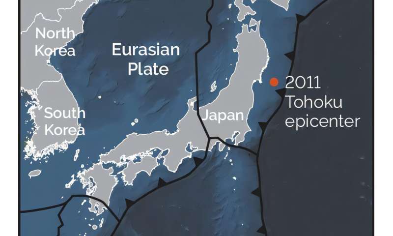 Powerful seismic waves from Japan's 2011 earthquake struck Earth's core and bounced back up, moving the island eastward