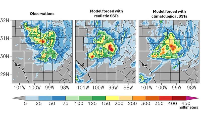 Students' climate model of deadly July 4 Texas flooding suggests sea surface temperatures actually reduced rainfall